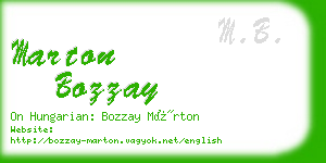 marton bozzay business card